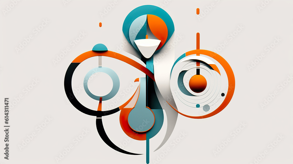 Aufkleber a group of abstract shapes on a white background. generative ai.