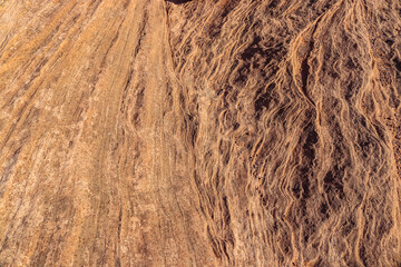 Sandstone formations create an interesting pattern in the geological erosion of a desert floor located at Horseshoe Bend in Glen Canyon National Recreation Area, Grand Canyon National Park Arizona