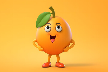 Funny Apricot cartoon character
