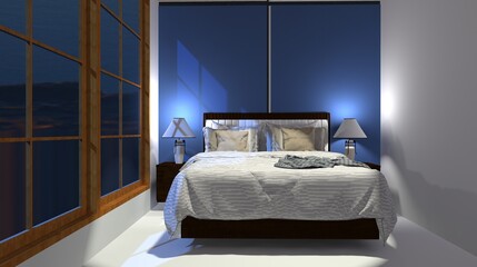 3d rendering of bedroom interior
