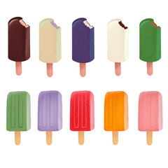 Ice-cream collection , ice cream stick illustration with transparent background