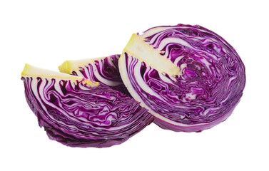 Purple cabbage slice on transparent png