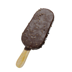 Single chocolate covered ice cream 3d render mockup.PNG file