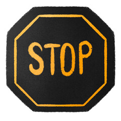 Stop sign traffic icon with text flat.