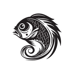 Fish illustration vector on white background