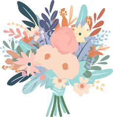 floral bouquet design for wedding invite card element