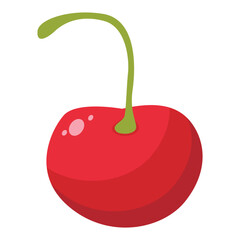 red cherry on a white background