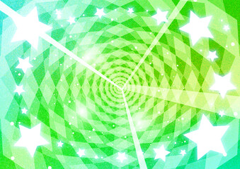 Fototapeta na wymiar 星を散りばめたキラキラと放射の背景素材（黄緑&水色）