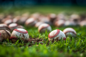 baseball on grass