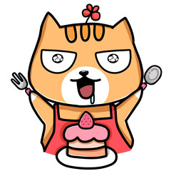 Cat with cake 