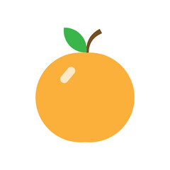 Orange vector flat slice icon. Orange fruit vitamin C segment half illustration, cartoon clementine