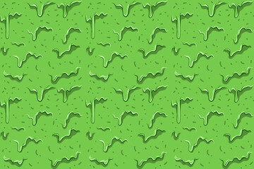 Green melted pattern. Seamless slime background pattern. Zombie background. Vector melted pattern
