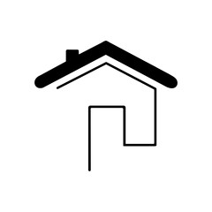 minimal house icon - website symbol - vector site sign