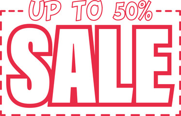 Vector illustration for promotion discount sale advertising. Special offer banner. hot sale. mega sale. SALE UP TO 50% OFF.