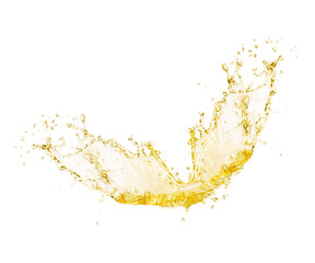 Cooking oil splashing isolated on white background.