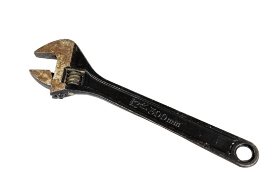 Adjustable wrench closeup