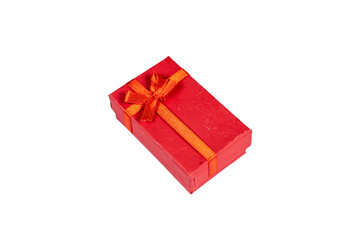 Red gift box with ribbon