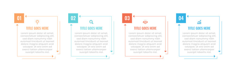 Simple and Clean Presentation Business Infographic Design Template with 4 Bar of Options