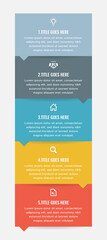 Simple and Clean Presentation Business Infographic Design Template with 5 Bar of Options