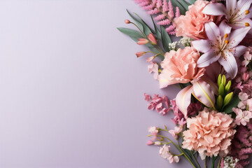 Fototapeta na wymiar wedding valentine background flower floral leaf pink flora blossom bouquet nature. Generative AI.