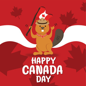 Happy Canada Day post vector 