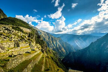 panorama of the mountains in autumn