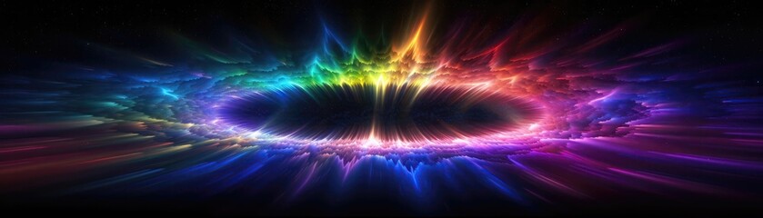 Celestial Aura A Radiant Rainbow Enveloped In A Celestial Aura Floating Effortlessly. Generative AI