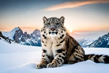 tiger in snow generated AI