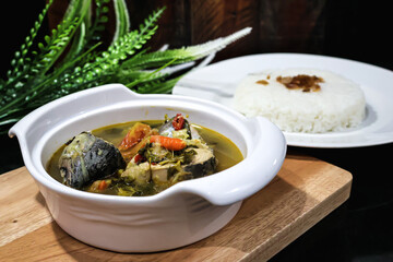Pindang Serani, a traditional fish soup of Jepara, Central Java. Its flavor is a combination of spicy and sour. Better served hot with rice and fried shallot