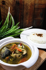 Pindang Serani, a traditional fish soup of Jepara, Central Java. Its flavor is a combination of spicy and sour. Better served hot with rice and fried shallot