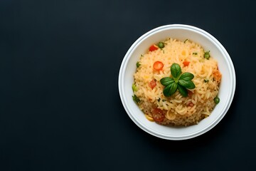 frieก rice on black ground generativeAI