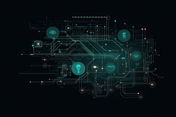 Obraz premium technology background with numbers