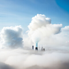 white_fog_sky. Generative AI