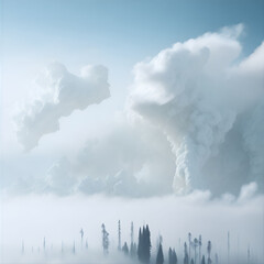 white_fog_sky. Generative AI