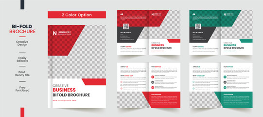 Clean Corporate bifold brochure template premium style with modern style and clean concept use for business proposal and business profile	