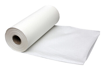 Paper towel roll on white background