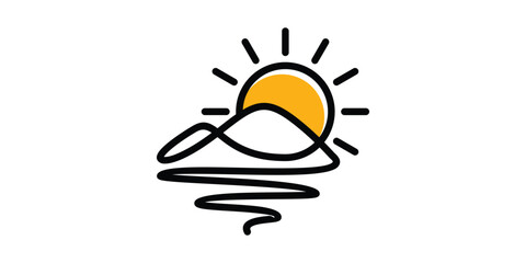 Fototapeta premium logo design sunrise minimalist icon vector inspiration