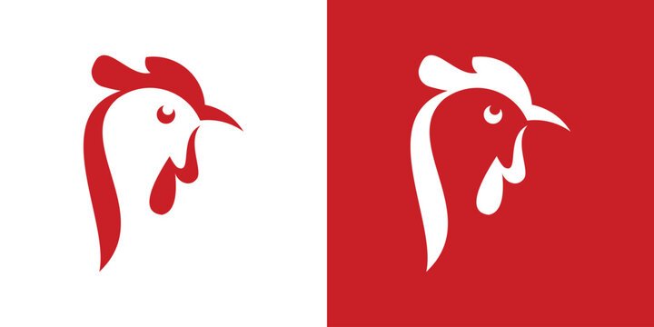 logo design head chicken icon vector inspiration