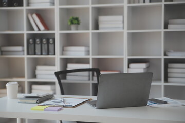 Audit concept,Administrator business man financial inspector and secretary making report calculating balance. Internal Revenue Service checking document.