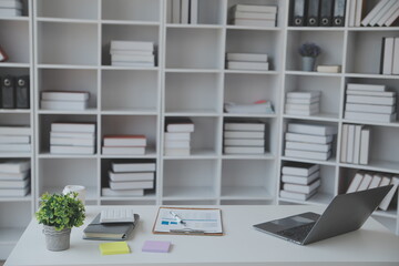 Audit concept,Administrator business man financial inspector and secretary making report calculating balance. Internal Revenue Service checking document.