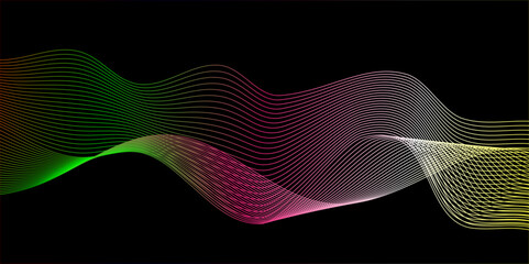 Abstract black pink wave lines on transparent background. Digital frequency track equalizer. Abstract business wave curve lines background. Abstract wave line for banner, wallpaper background.