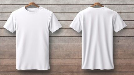 White t-shirt mockup, front and back, Generative Ai - obrazy, fototapety, plakaty