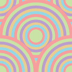 Geometric seamless pattern with the image of circles. Abstract color pattern in the form of circles on the water. A pattern of circles, for decoration and print. Vector illustration