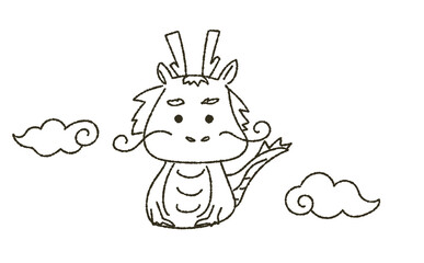 手描き辰年のイラスト素材