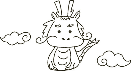 手描き辰年のイラスト素材