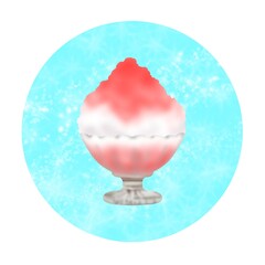 かき氷のアイコン　キラキラブルー