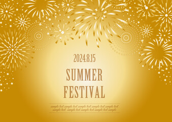 POPな打ち上げ花火のポスターイラスト