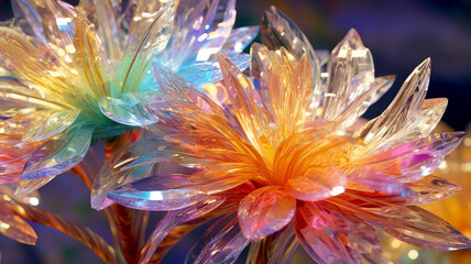 crystalline iridescent flower.