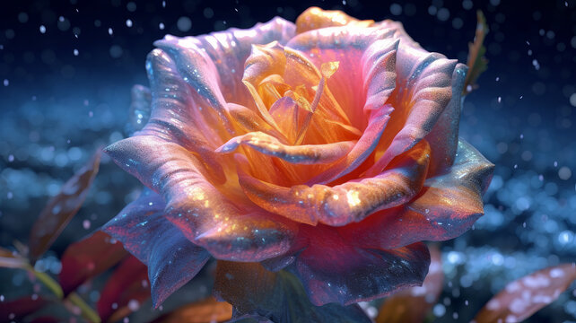 crystalline iridescent flower.