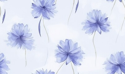 cornflower in pastel color seamless pattern